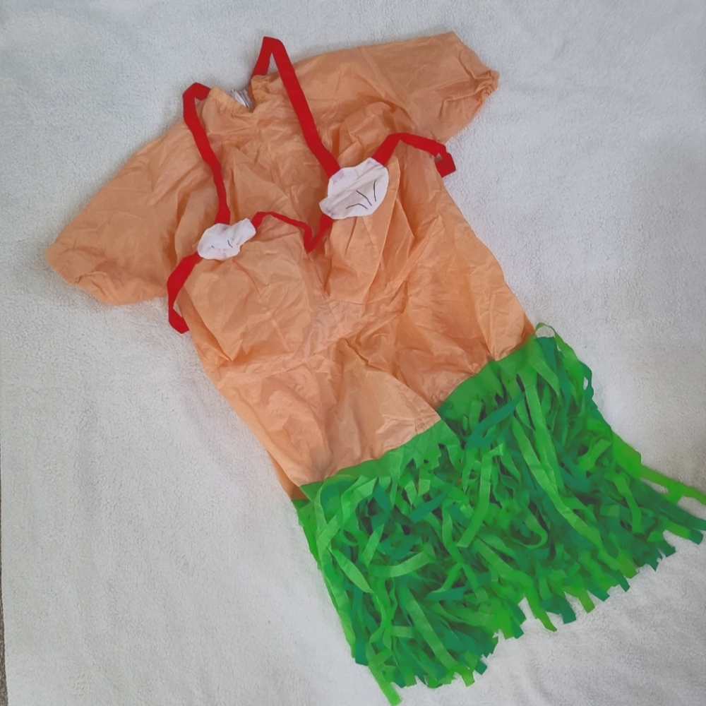 Halloween costume of blow-up hula girl